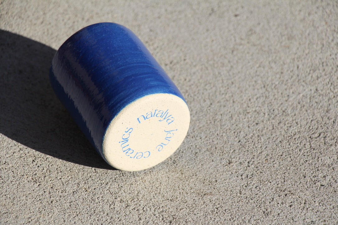 Rich Blue Pottery Cup